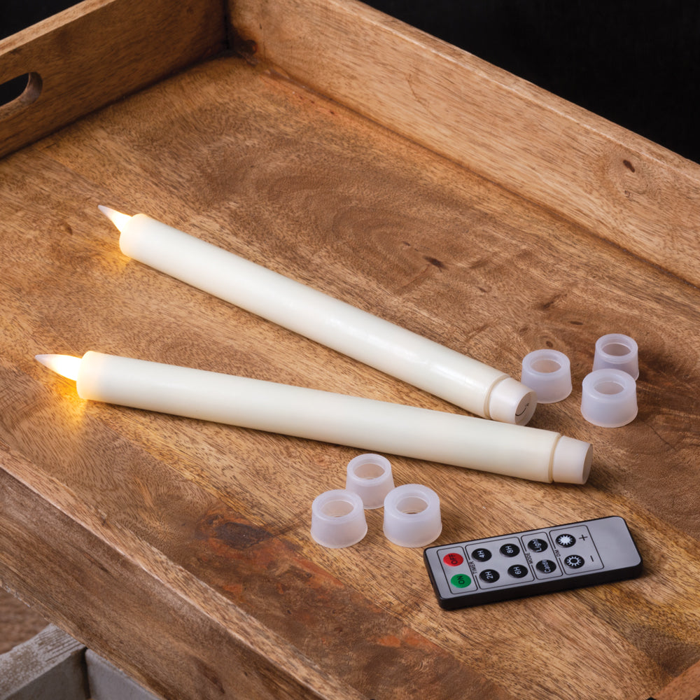 Set of 2  Everlasting Infinite Wax Taper Candles