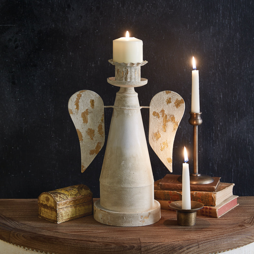 Charming Angel Pillar Candle Holder