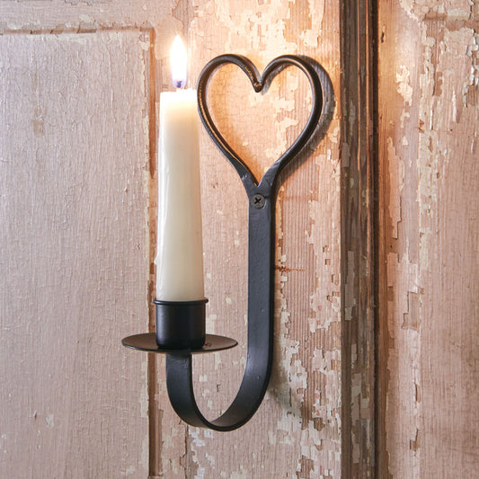 Set of 4 Rustic Heart Taper Candle Holders for a Cozy Farmhouse Vibe