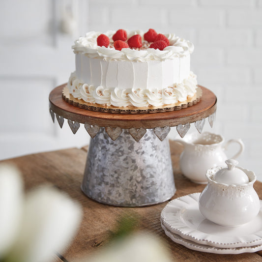 Charming Galvanized Heart-Shaped Dessert Stand