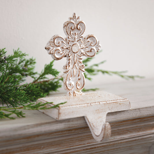 Rustic Cast Iron Cross Stocking Hanger