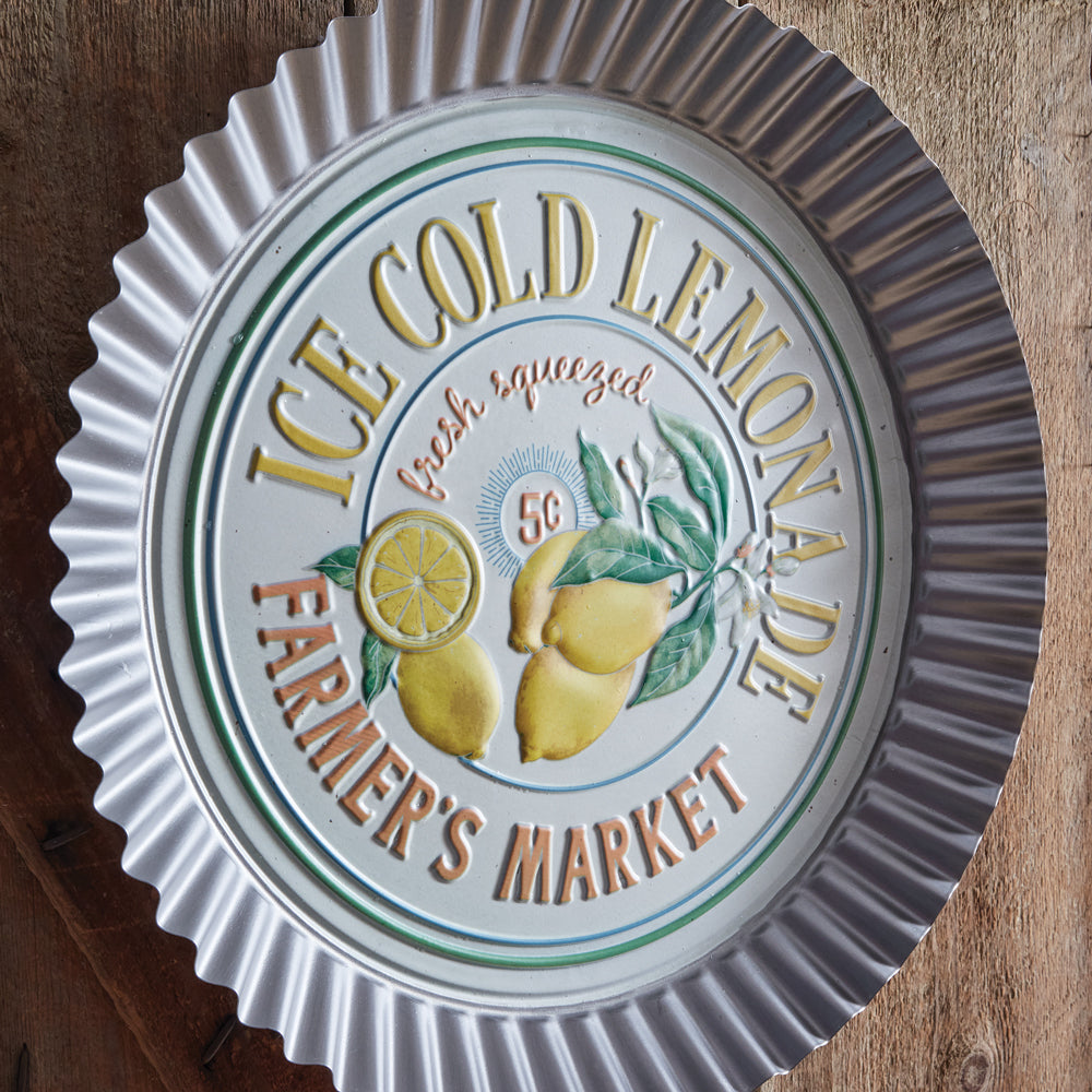 Ice Cold Lemonade Bottle Cap Sign