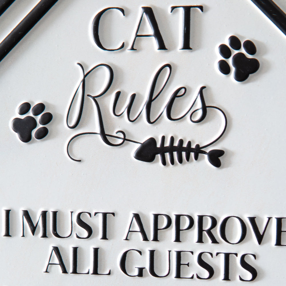 Cat Rules Wall Sign