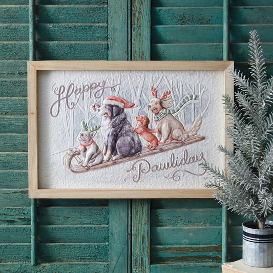 Festive Happy Pawliday Framed Art