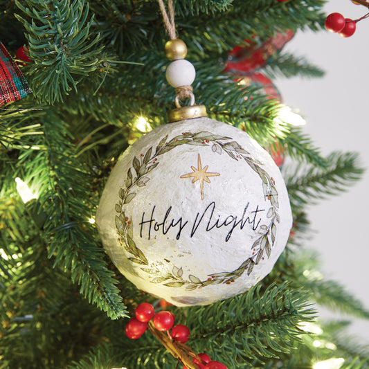 Holy Night Paper Mache Ornament