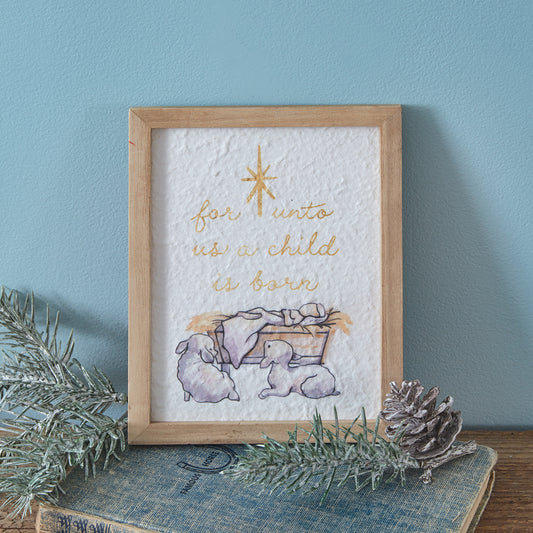 Cozy 'A Child is Born' Framed Wall Art