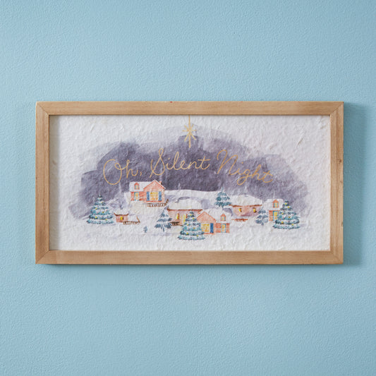 Cozy 'Oh Silent Night' Framed Wall Art