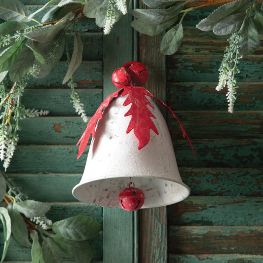 Festive Metal Holly & Berry Jingle Bell Decor