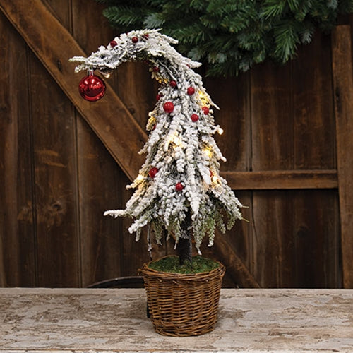 Small Curly Christmas Tree with LED Lights