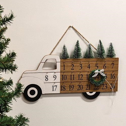 Woodland Tree Truck Christmas Calendar Hanger