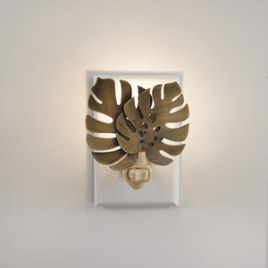 Antique Brass Monstera Leaf Night Light - Box of 4 - Countryside Home Decor