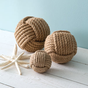 Set of Three Nautical Rope Balls - Countryside Home Decor