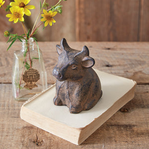 Rustic Mini Tabletop Bull - Countryside Home Decor