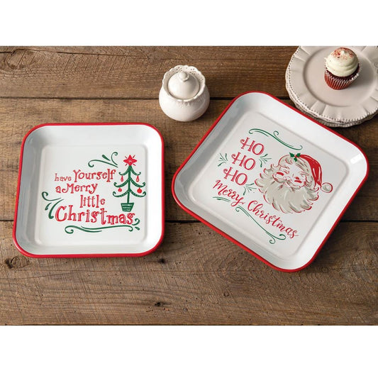 Set of Two Christmas Trays - Countryside Home Decor