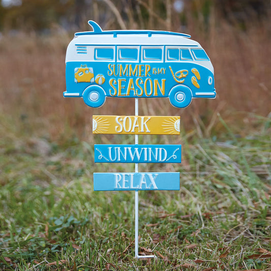 Retro Camper Van Garden Stake - Countryside Home Decor