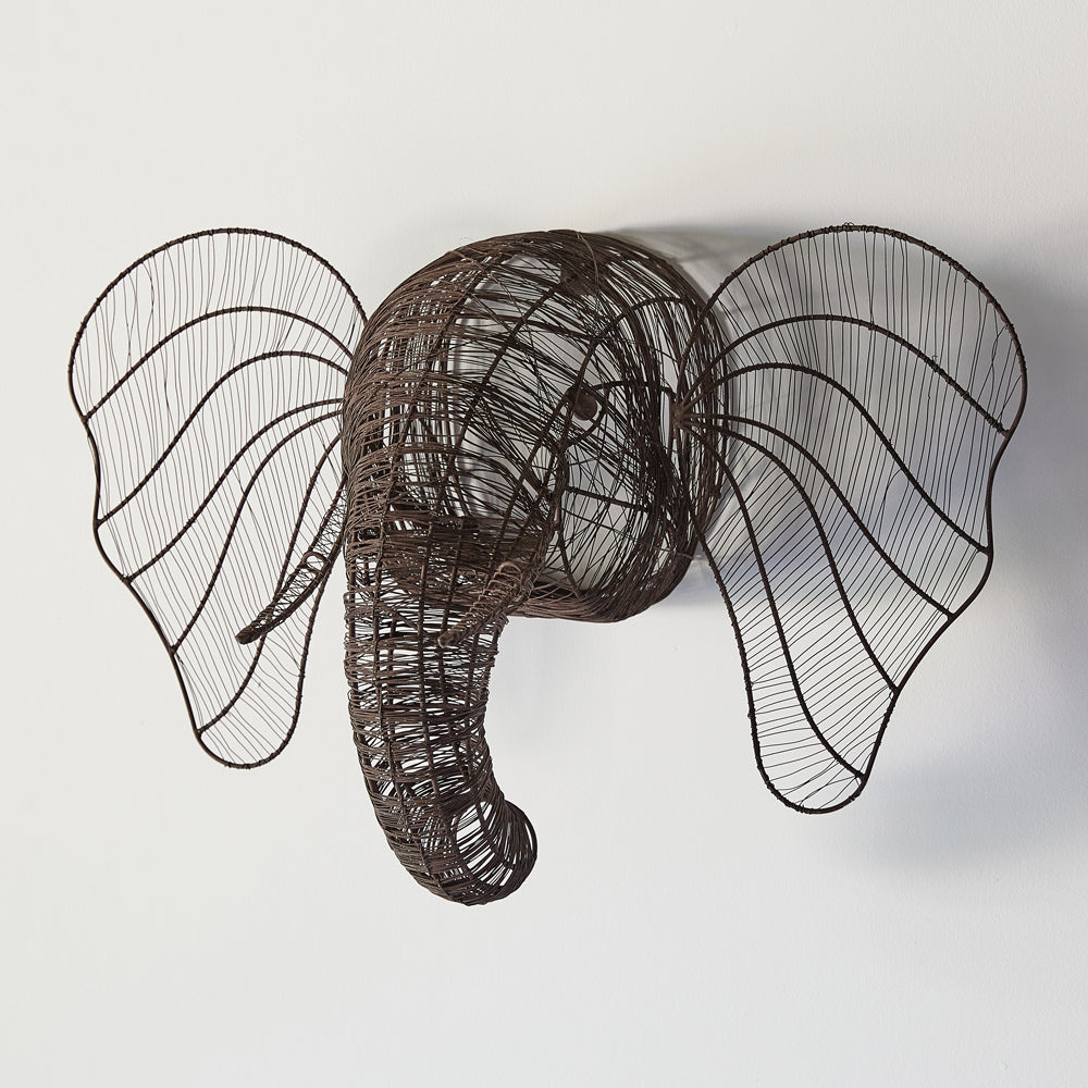 Wire Elephant Wall Mount Head - Countryside Home Decor