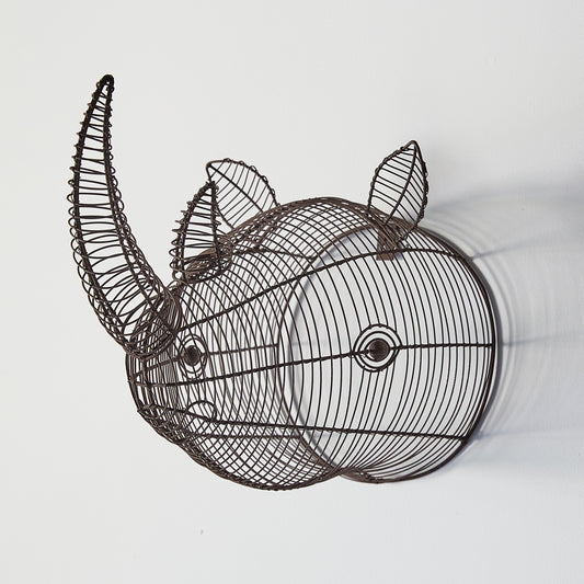 Wire Rhino Wall Mount Head -  Countryside Home Decor