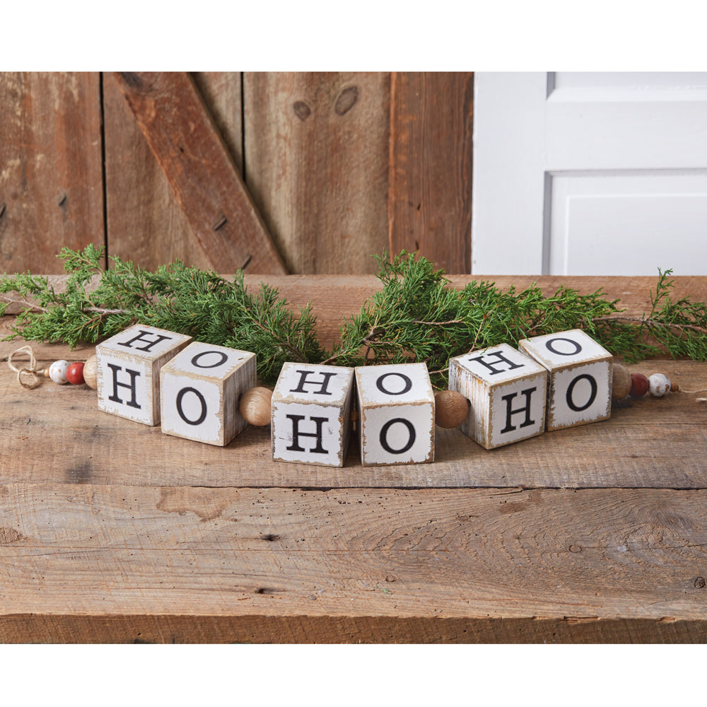 Ho Ho Ho String of Wood Blocks - Countryside Home Decor