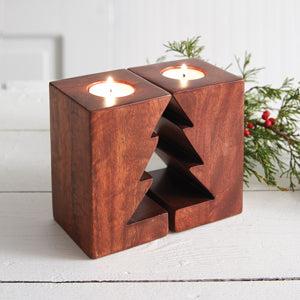 Christmas Tree Cutout Tealight Holders - Countryside Home Decor