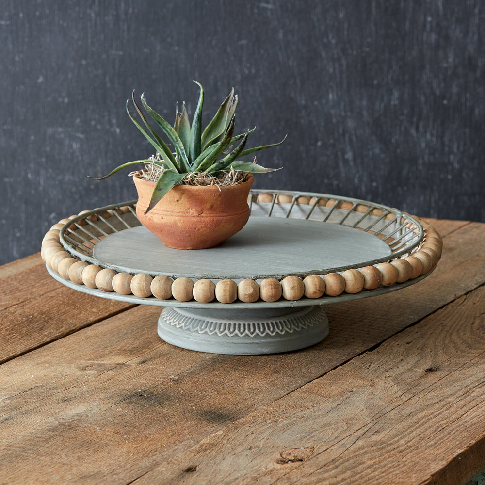 Boho Wood Ball Cake Stand - Countryside Home Decor