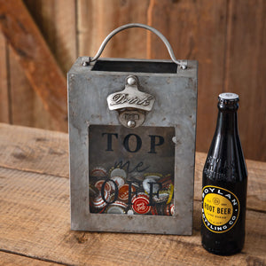 Top Me Off Galvanized Bottle Opener Bin - Countryside Home Decor