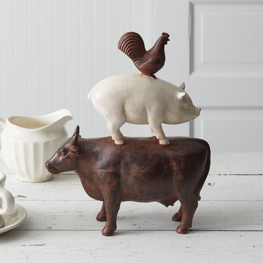 Stacked Animals Ranch Figureine - Countryside Home Decor