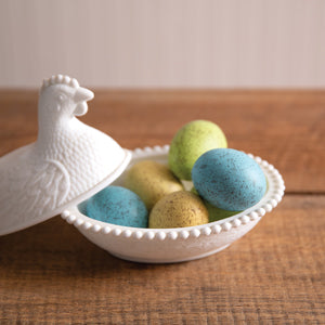 Set of Six Resin Eggs in Carton - Countryside Home Decor