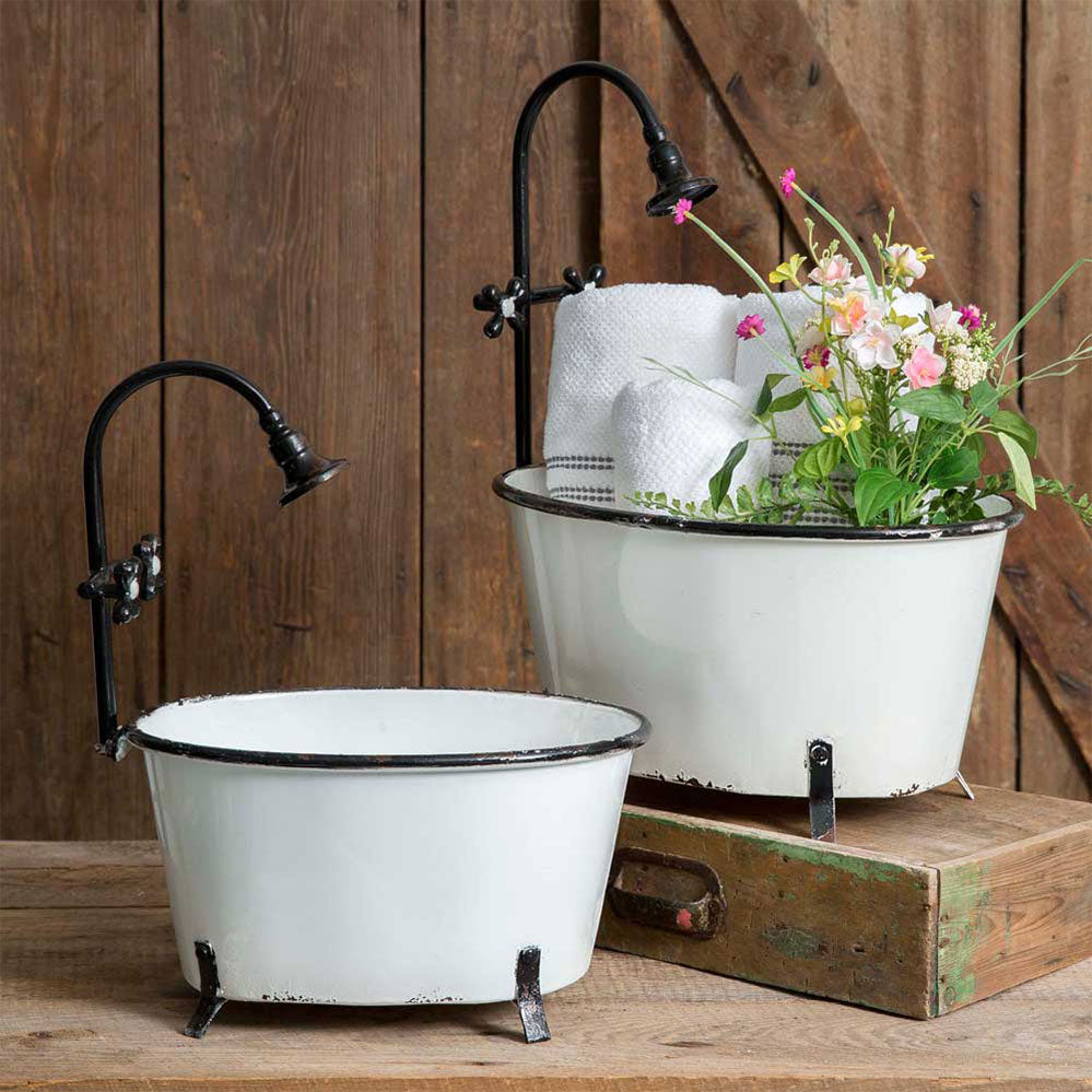 Set of Two Clawfoot Tub Planter - Countryside Home Decor