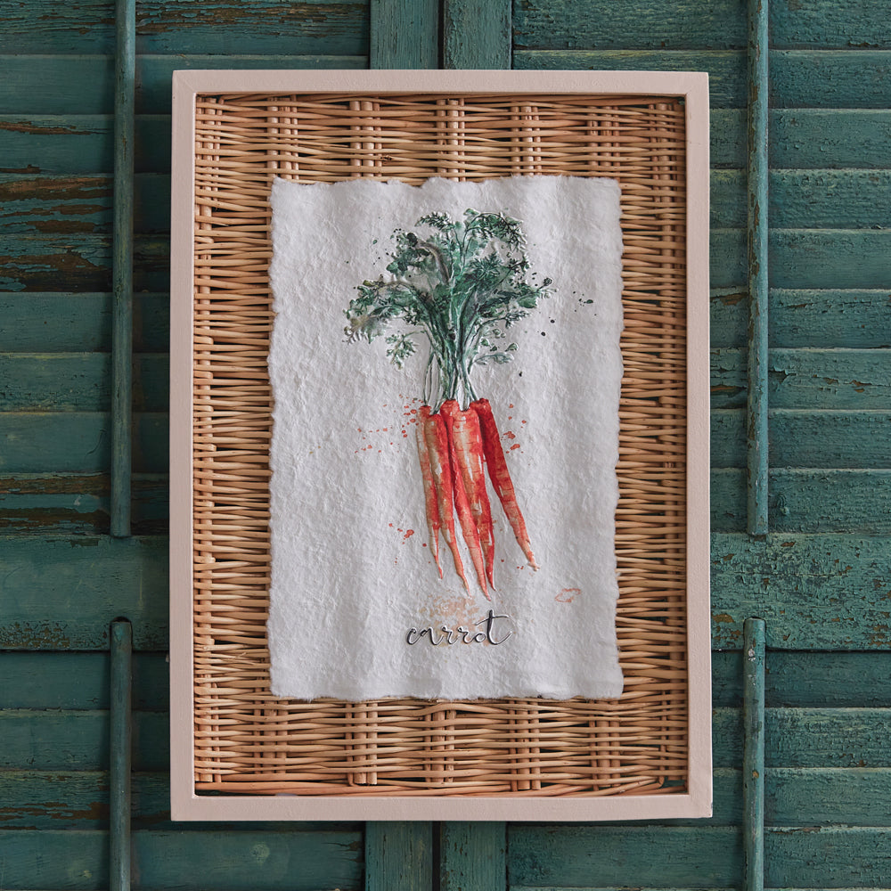 Framed Carrot Basket Art - Countryside Home Decor