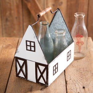 White Barn Metal Caddy - Countryside Home Decor