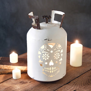 Propane Tank Sugar Skull Luminary - Countryside Home Decor