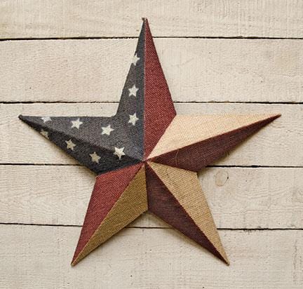 Burlap Americana Star 18" - Countryside Home Decor