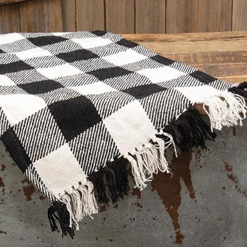 Black & White Buffalo Check Long Runner - Countryside Home Decor