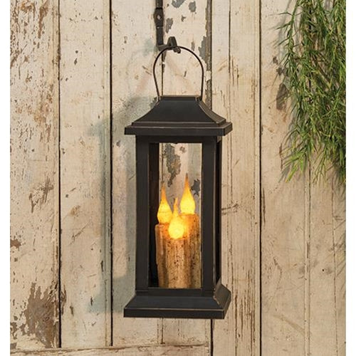 10 inch Burnt Ivory Three Taper Lantern